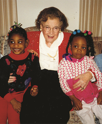 Dr. Gertrude Barber Sitting With Children